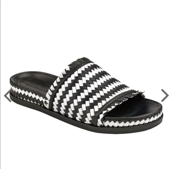 Sigerson Morrison Aoven Woven Pool Slide Sandals - Picture 1 of 7